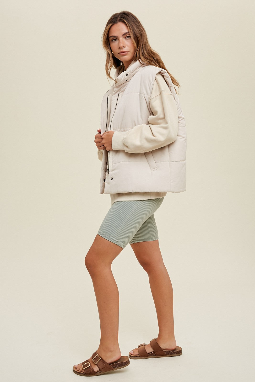 Ryder Puffer Vest - Cream