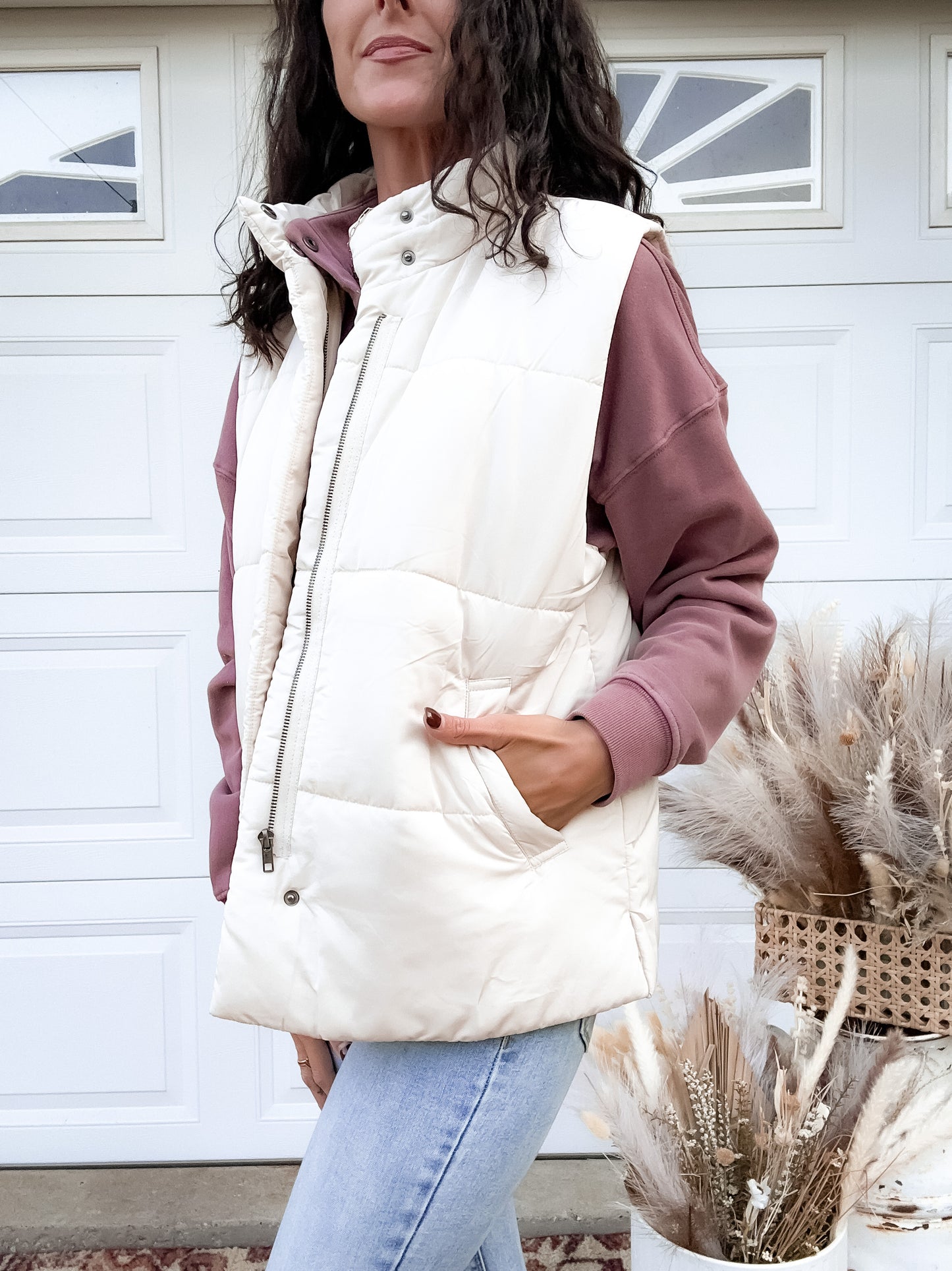 Ryder Puffer Vest - Cream