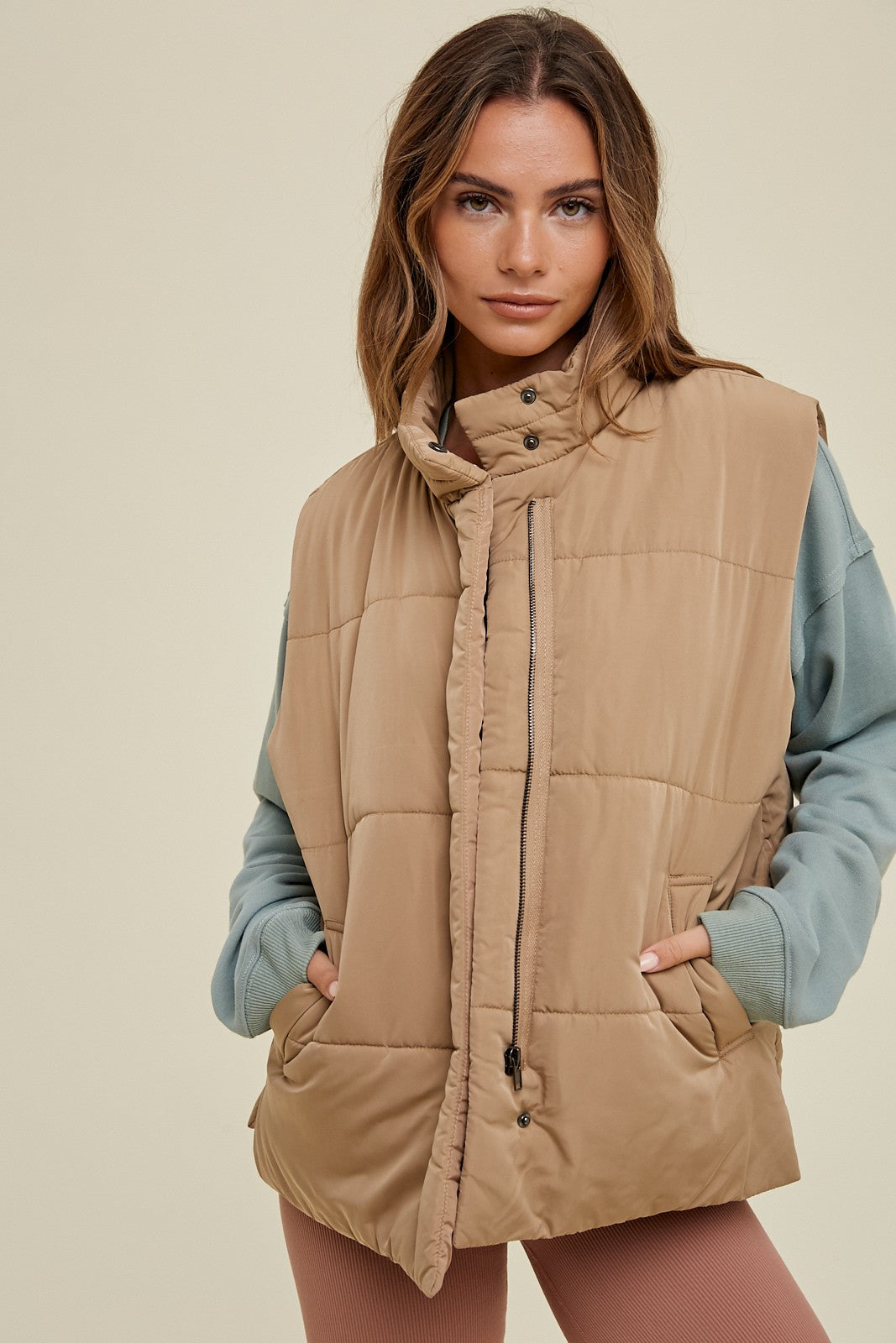 Ryder Puffer Vest - Tan