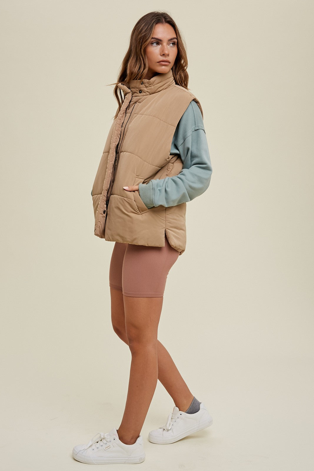 Ryder Puffer Vest - Tan