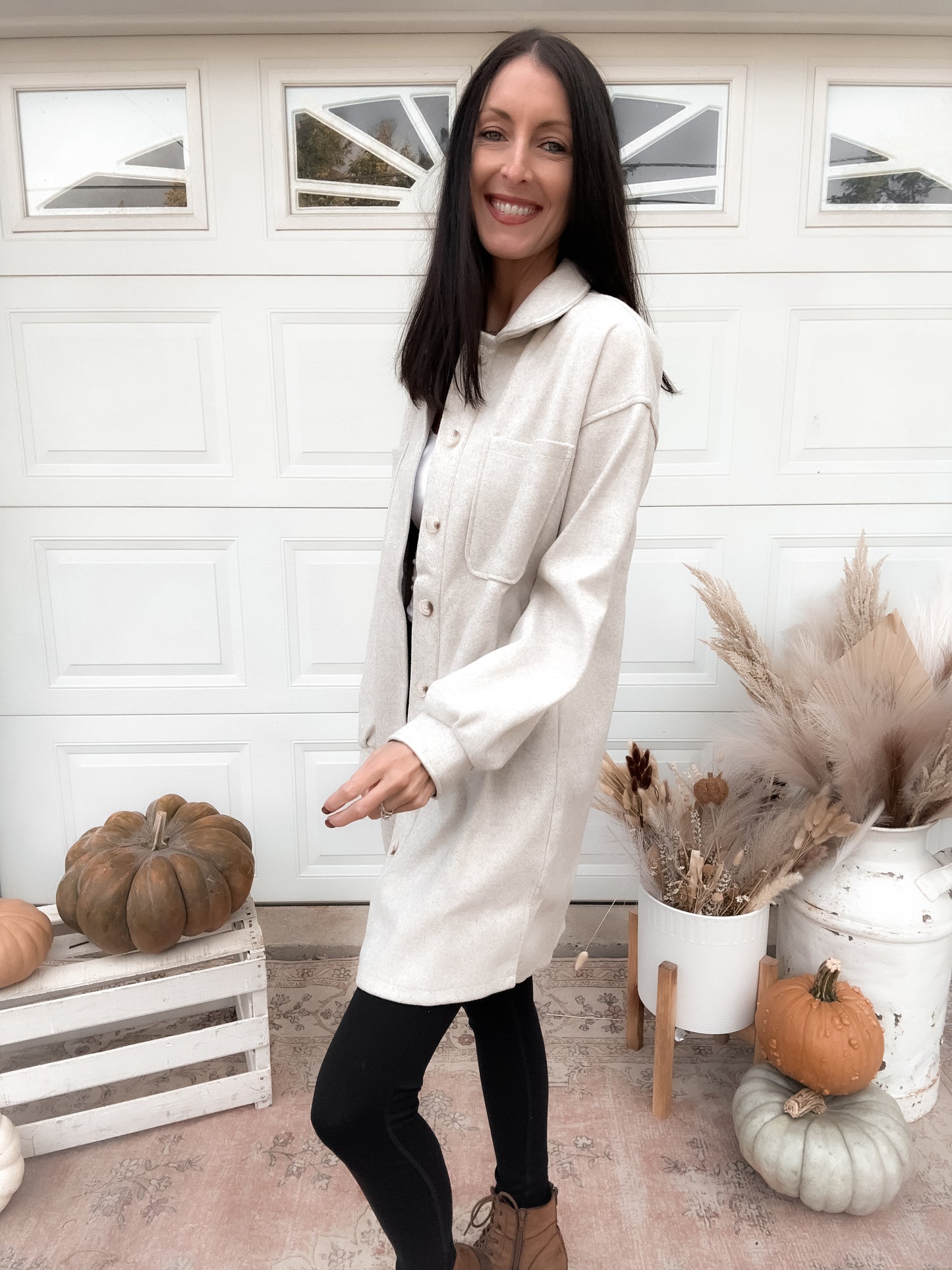 Long Line Button Down Jacket