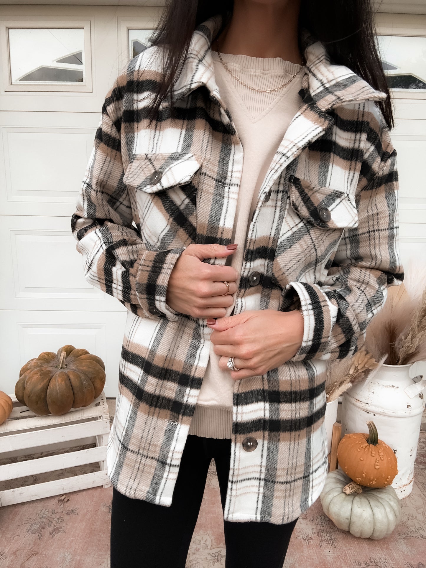 Mustard + Black Plaid Shacket