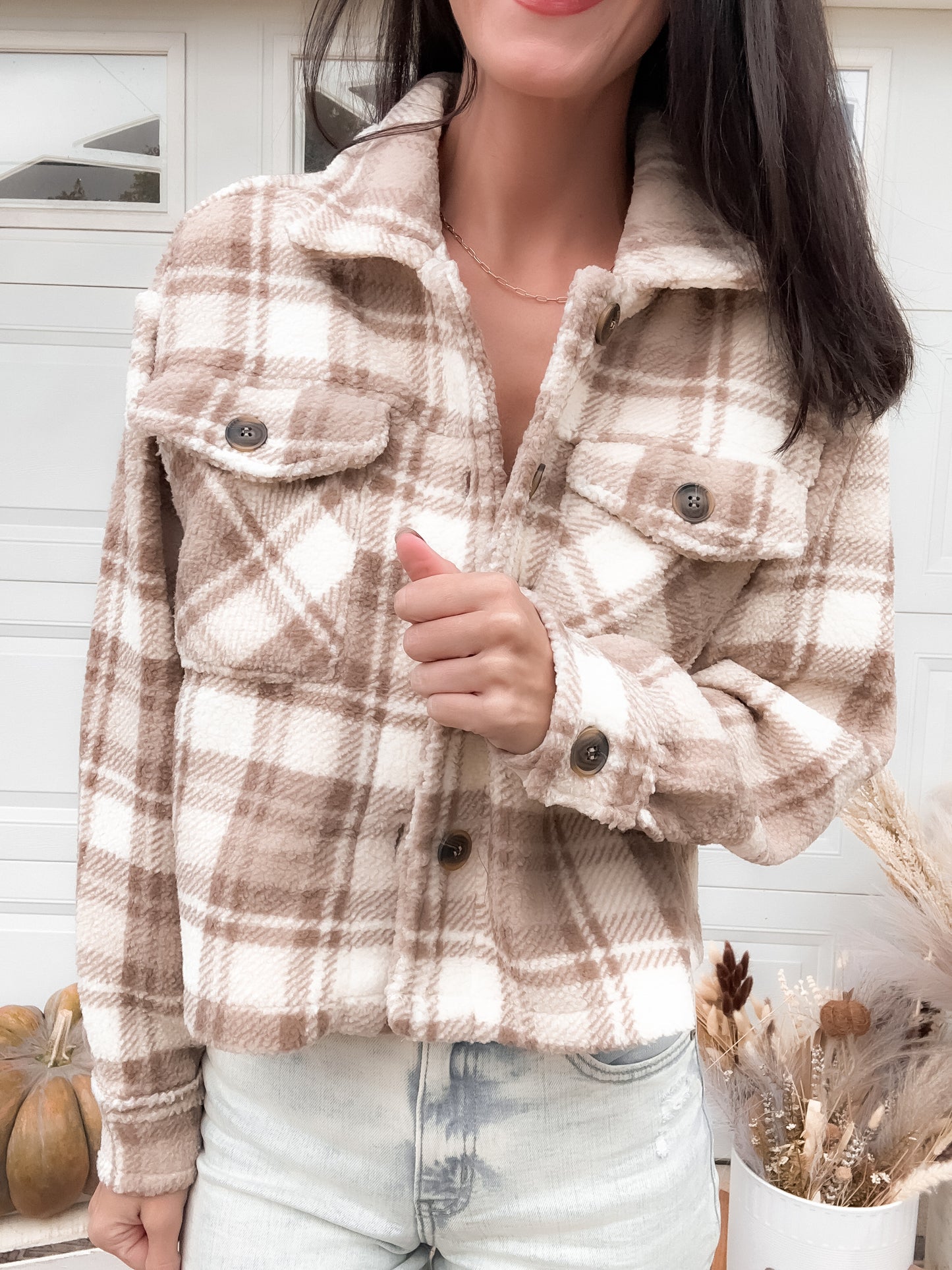 Soft Plaid Khaki Shacket