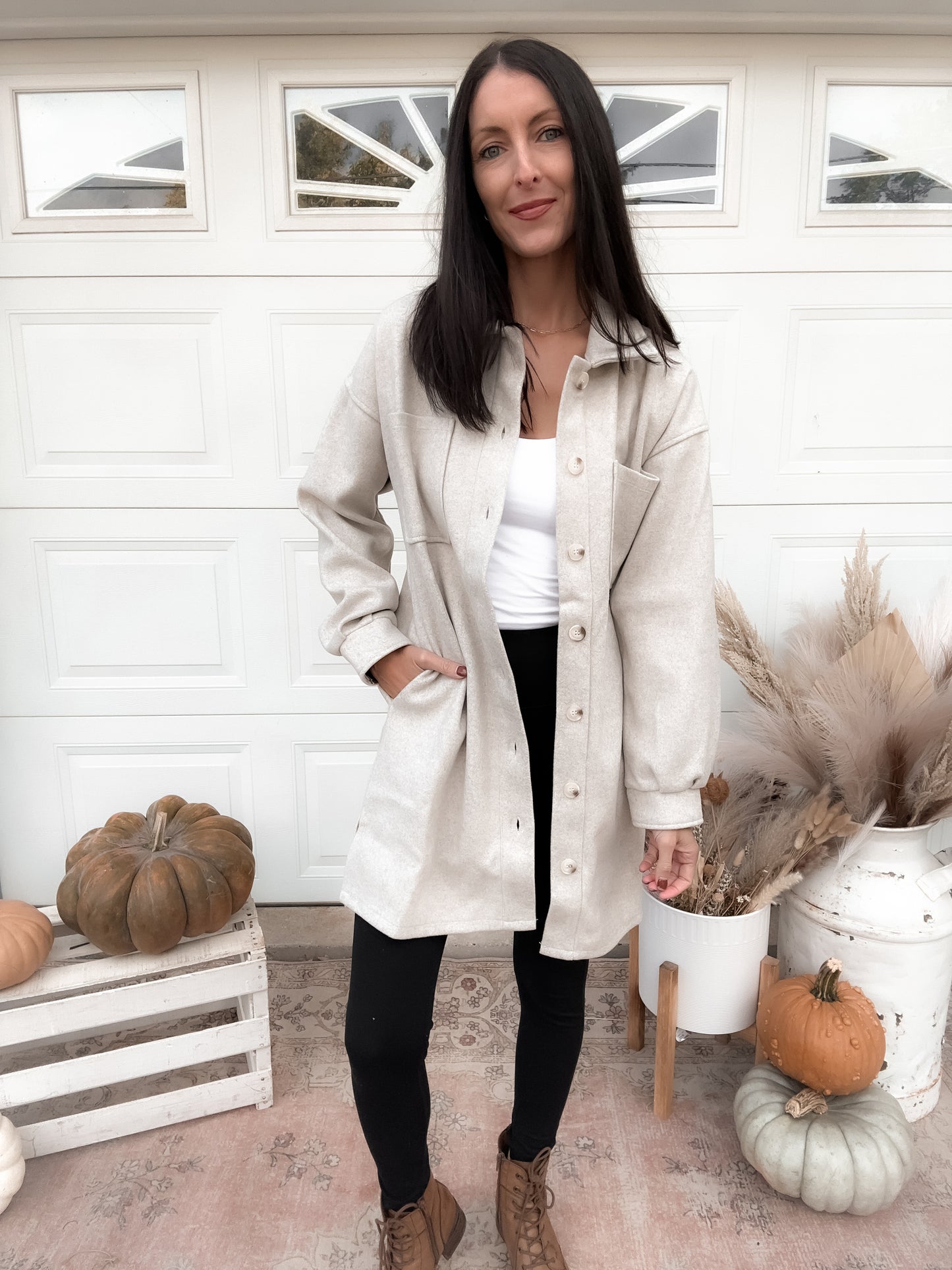 Long Line Button Down Jacket