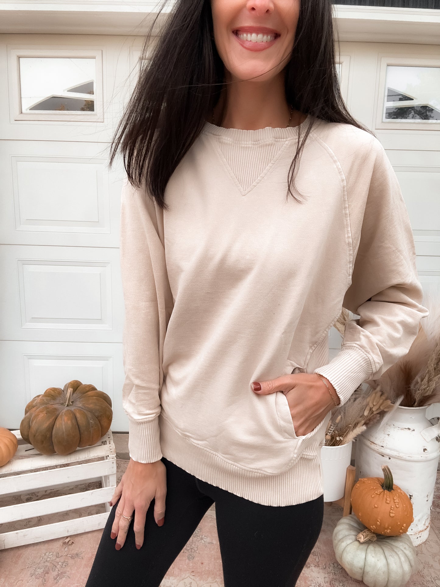 French Terry Pullover With Pockets