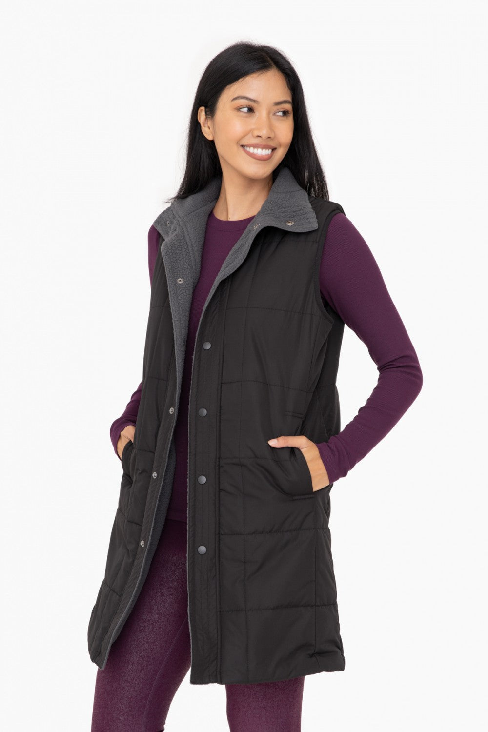 Sherpa-Lined Longline Vest