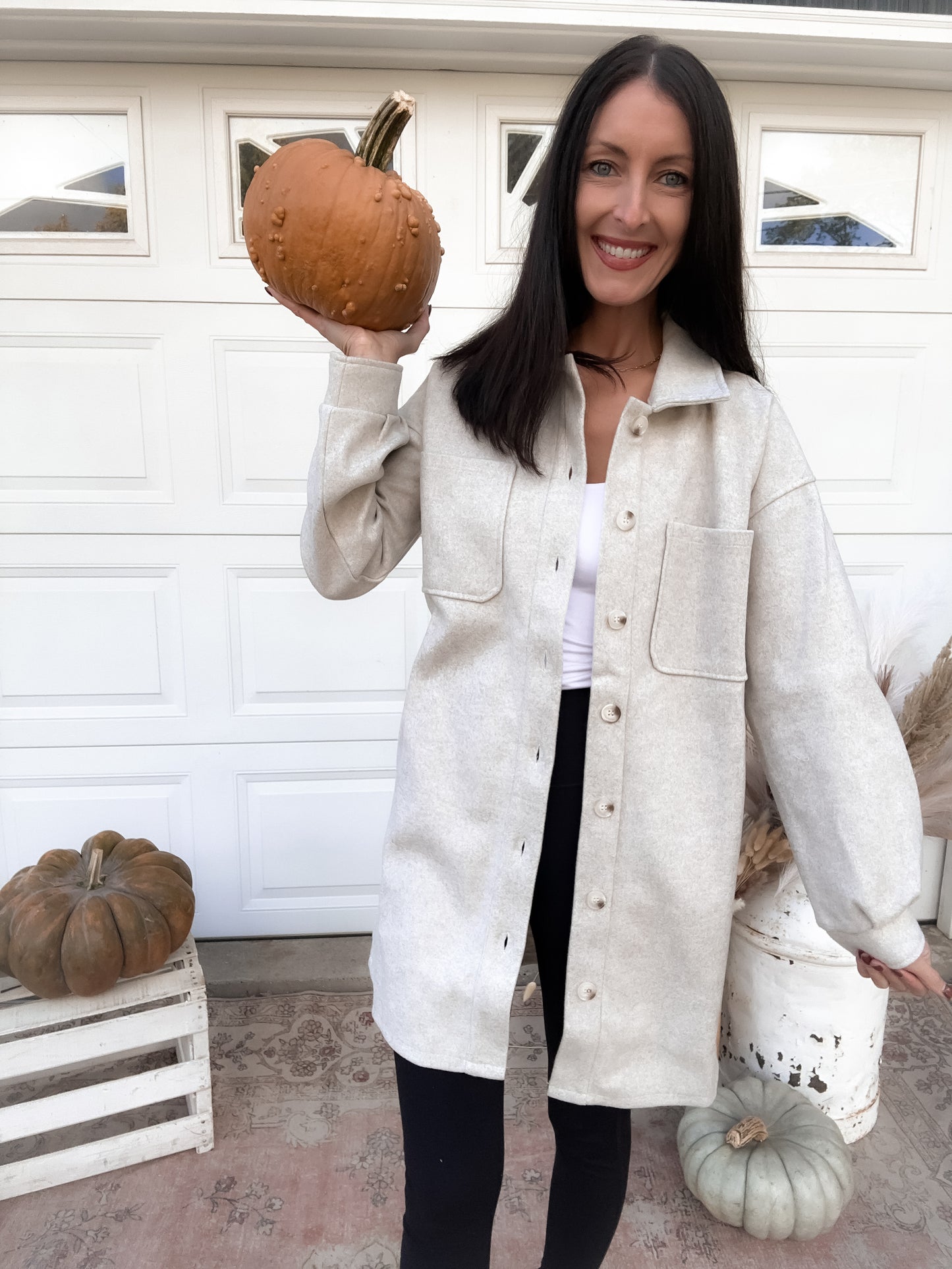 Long Line Button Down Jacket