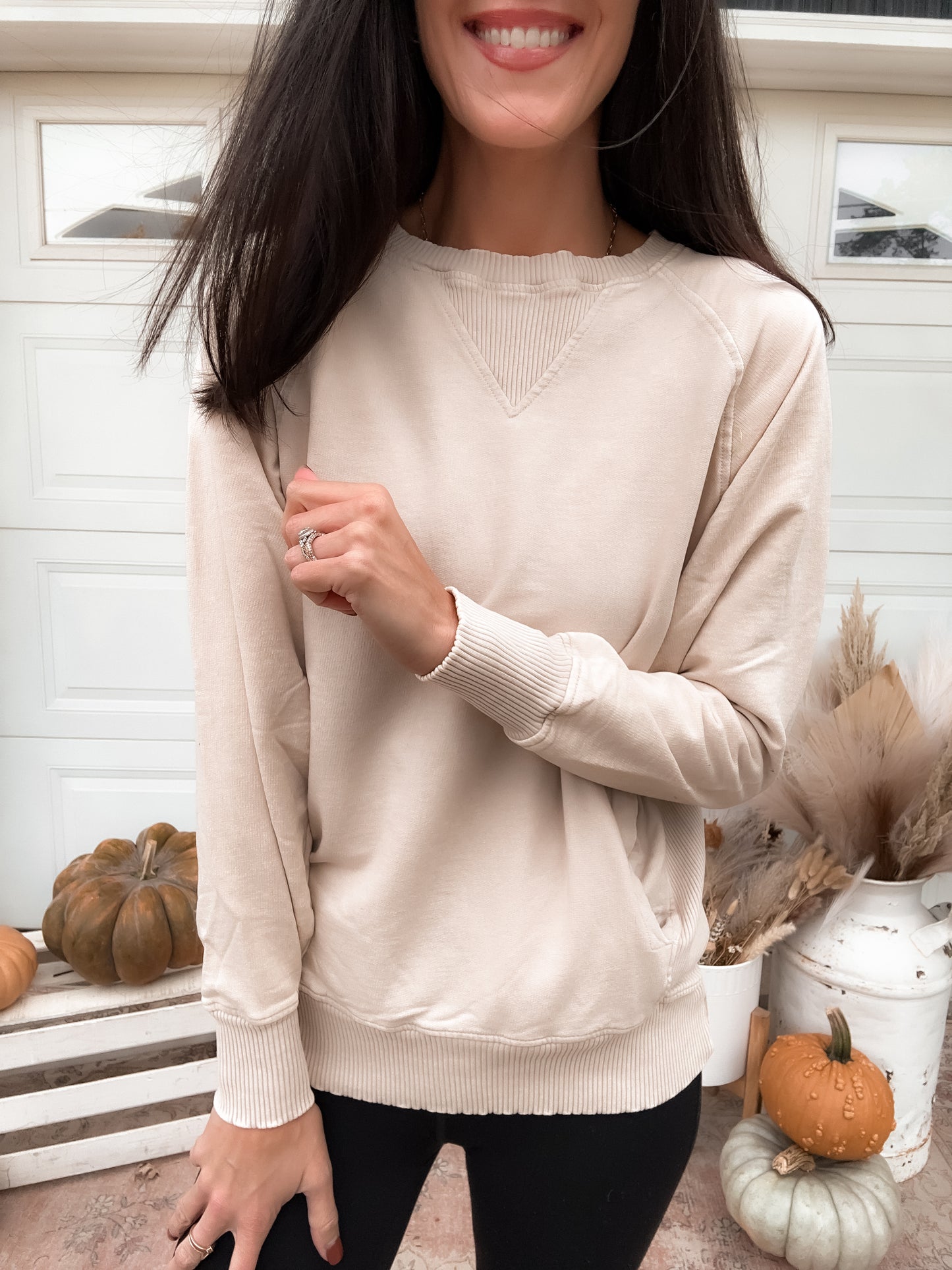 French Terry Pullover With Pockets
