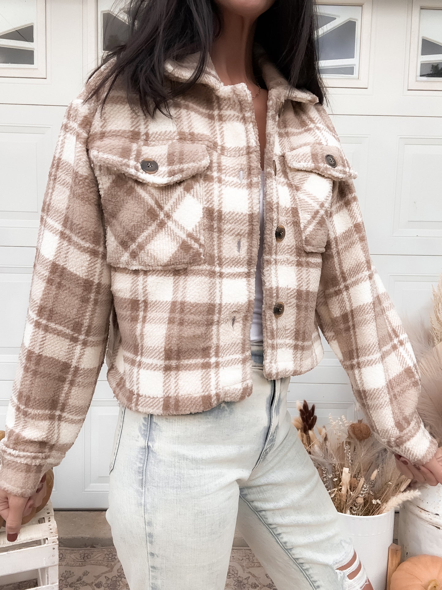 Soft Plaid Khaki Shacket