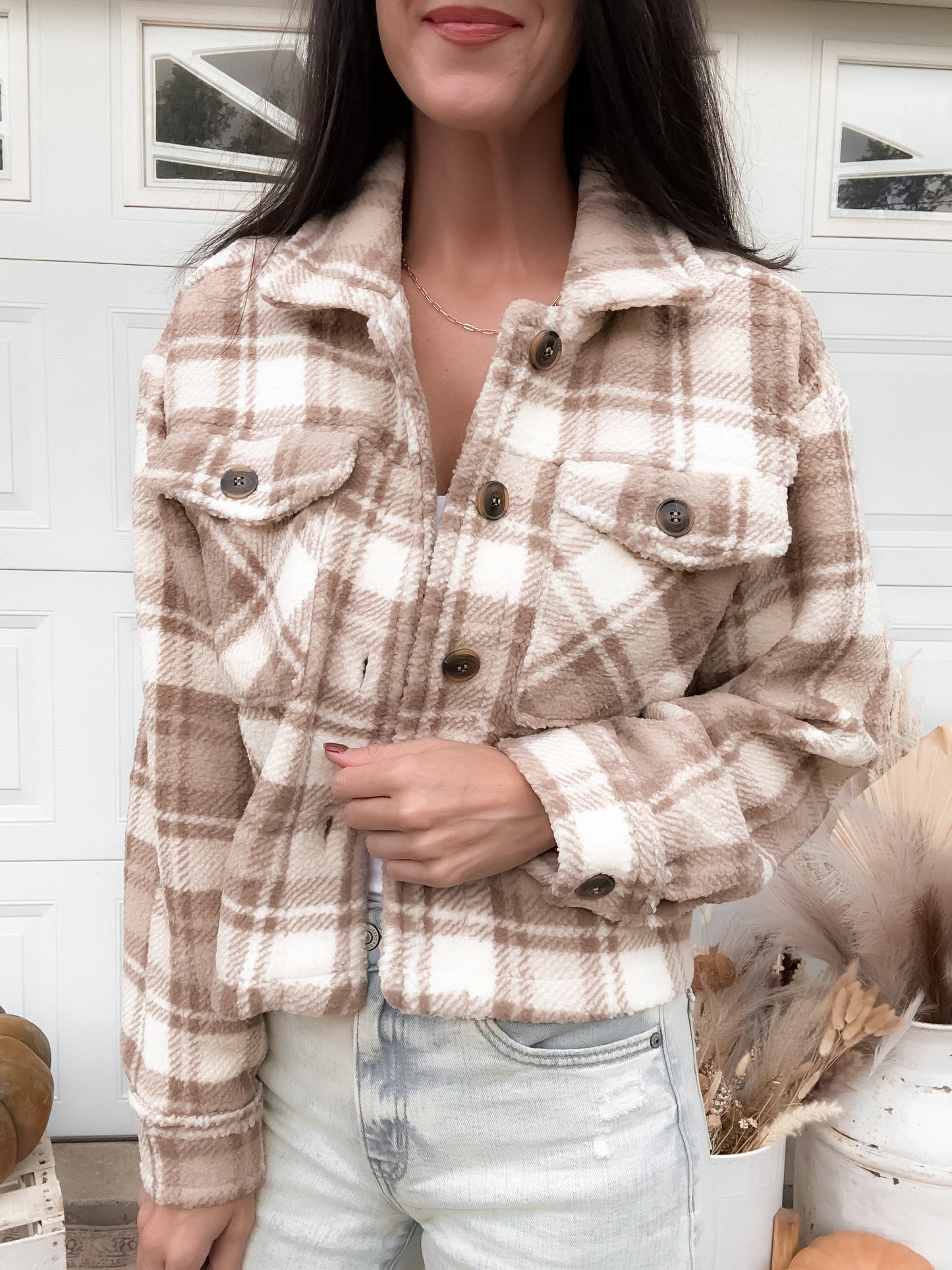 Soft Plaid Khaki Shacket