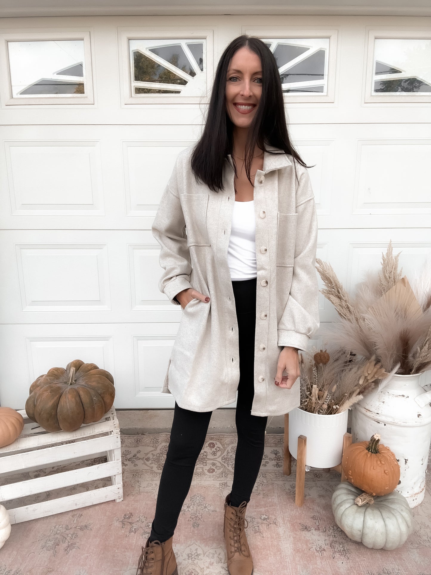Long Line Button Down Jacket