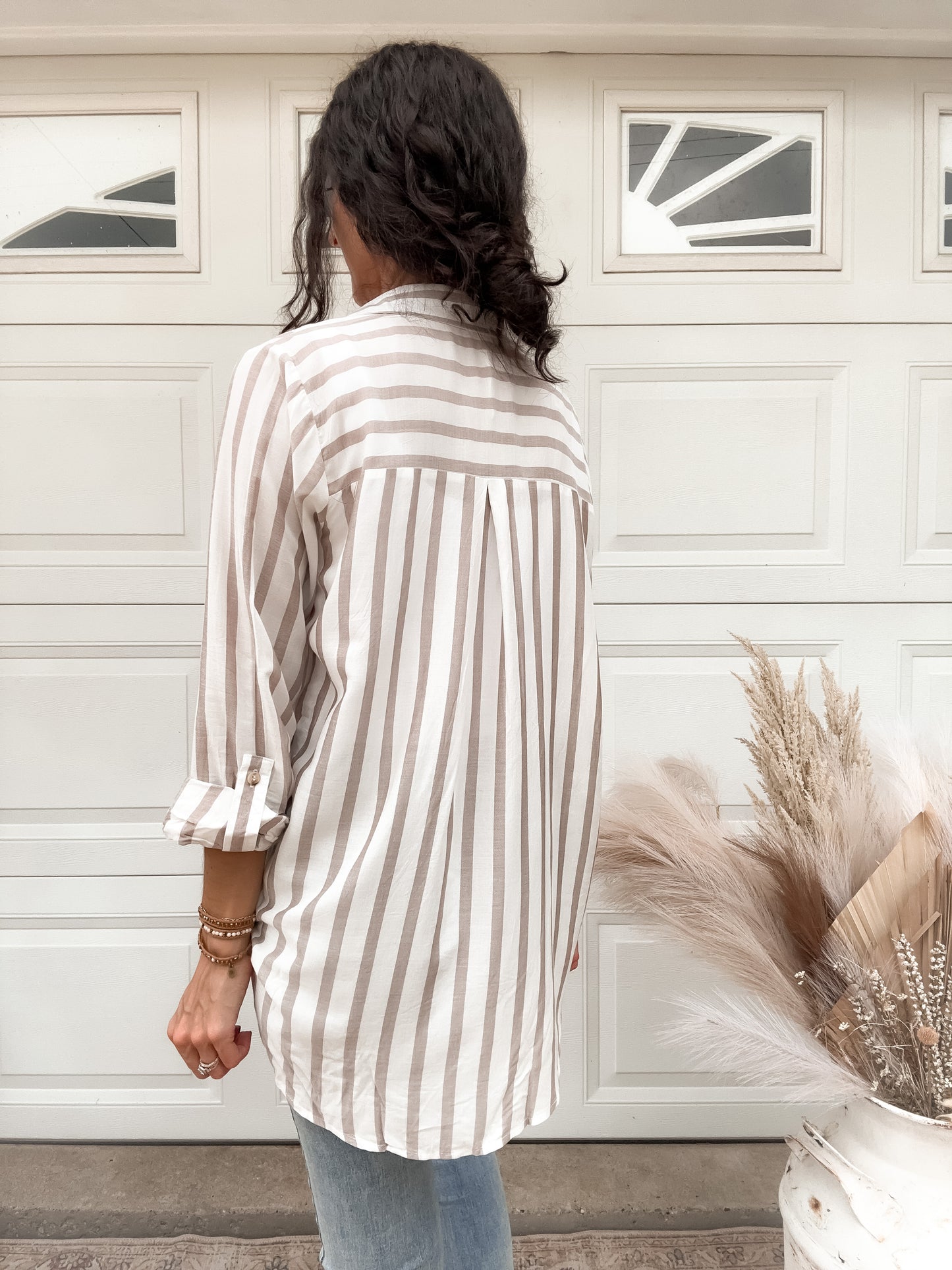 Madison Stripe Button UP