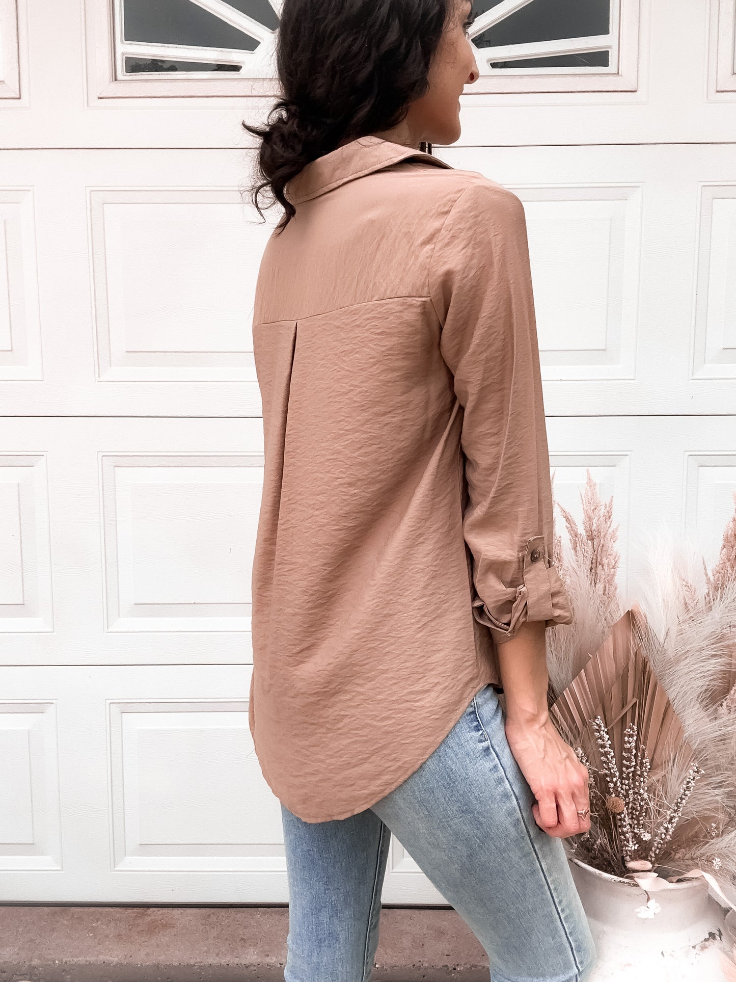 Long Sleeve Button Up - Mocha