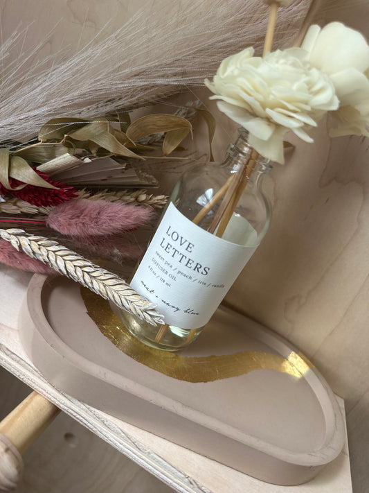 Oval Tray - Sand With Gold