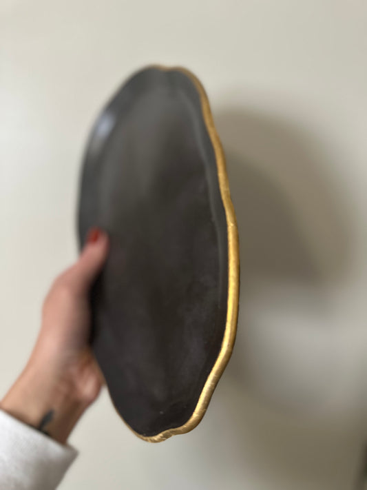 Oyster Tray - Midnight With Gold