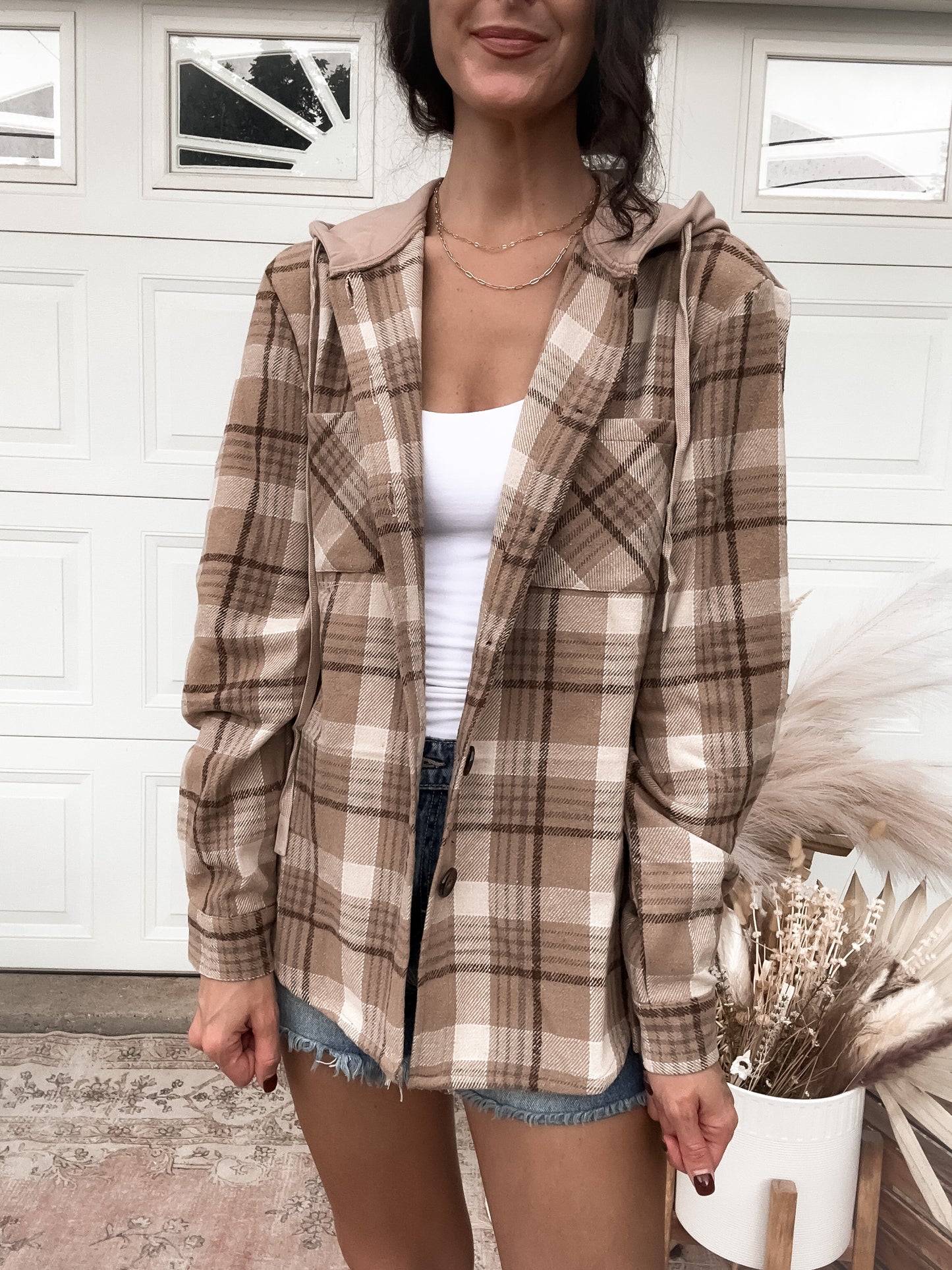 Mollee Plaid Hooded Shacket