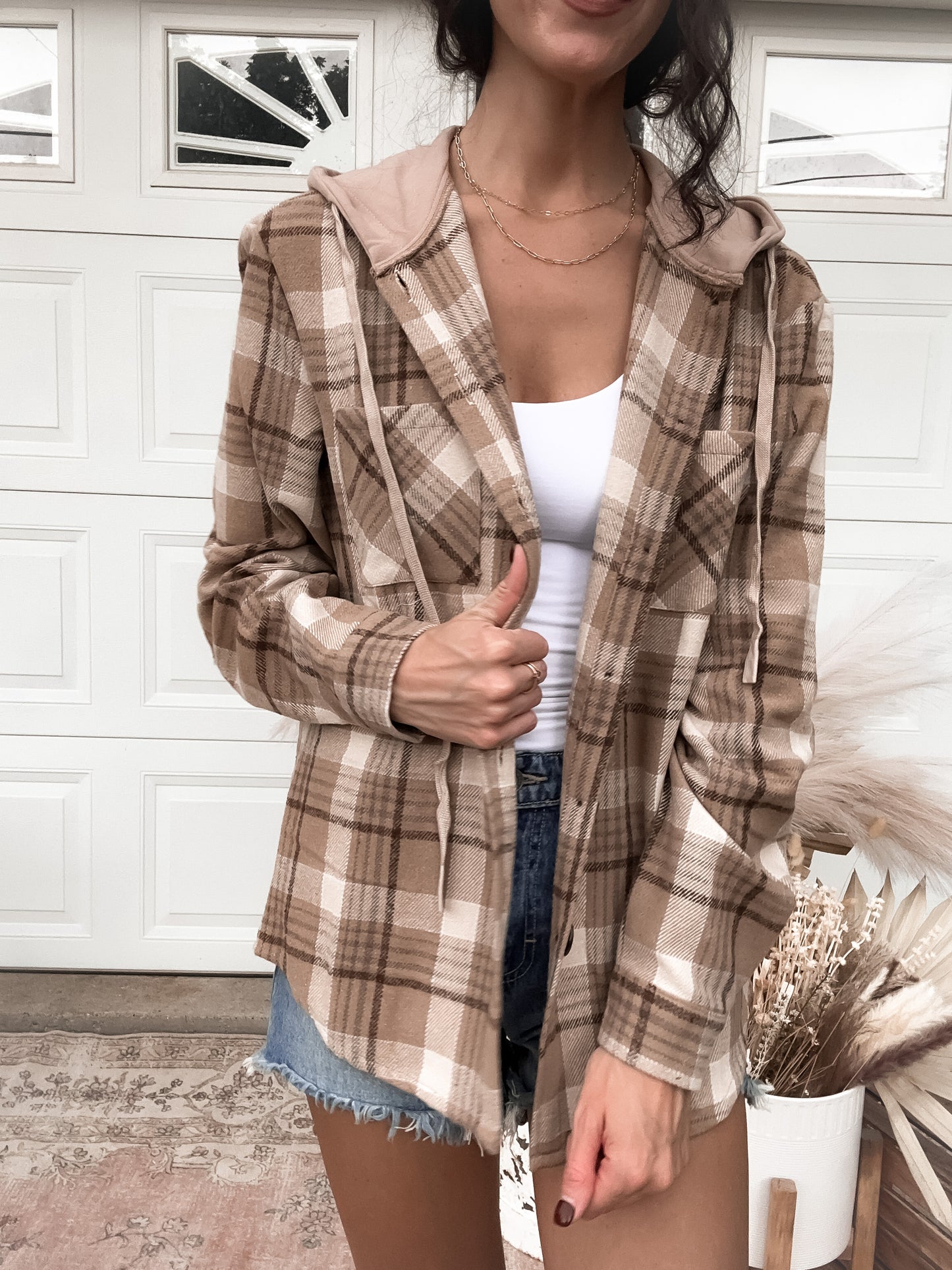 Mollee Plaid Hooded Shacket