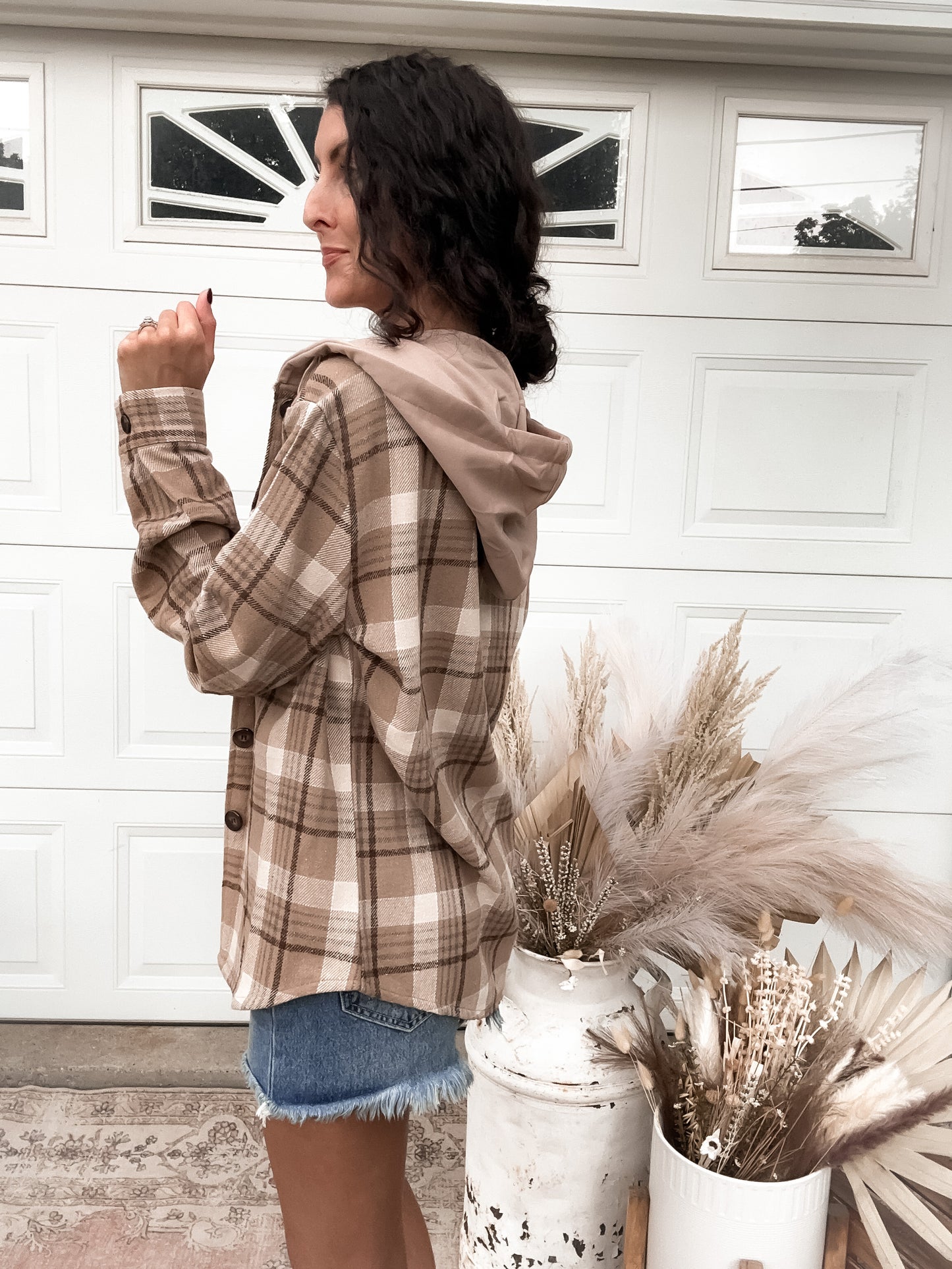 Mollee Plaid Hooded Shacket