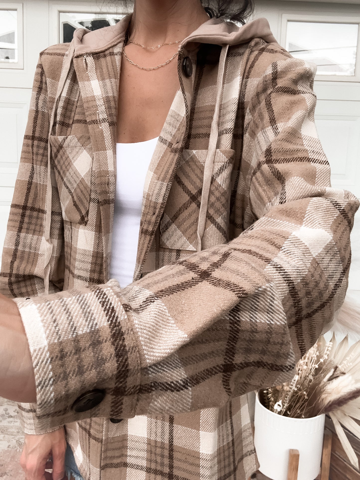 Mollee Plaid Hooded Shacket