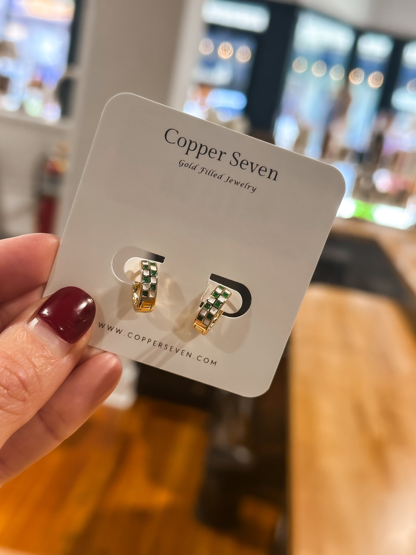 Green & White Checkered Hoops