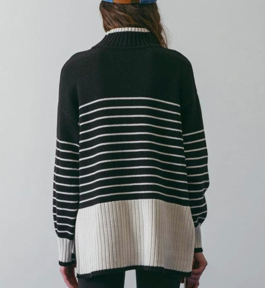Stripe Sweater - Black + White