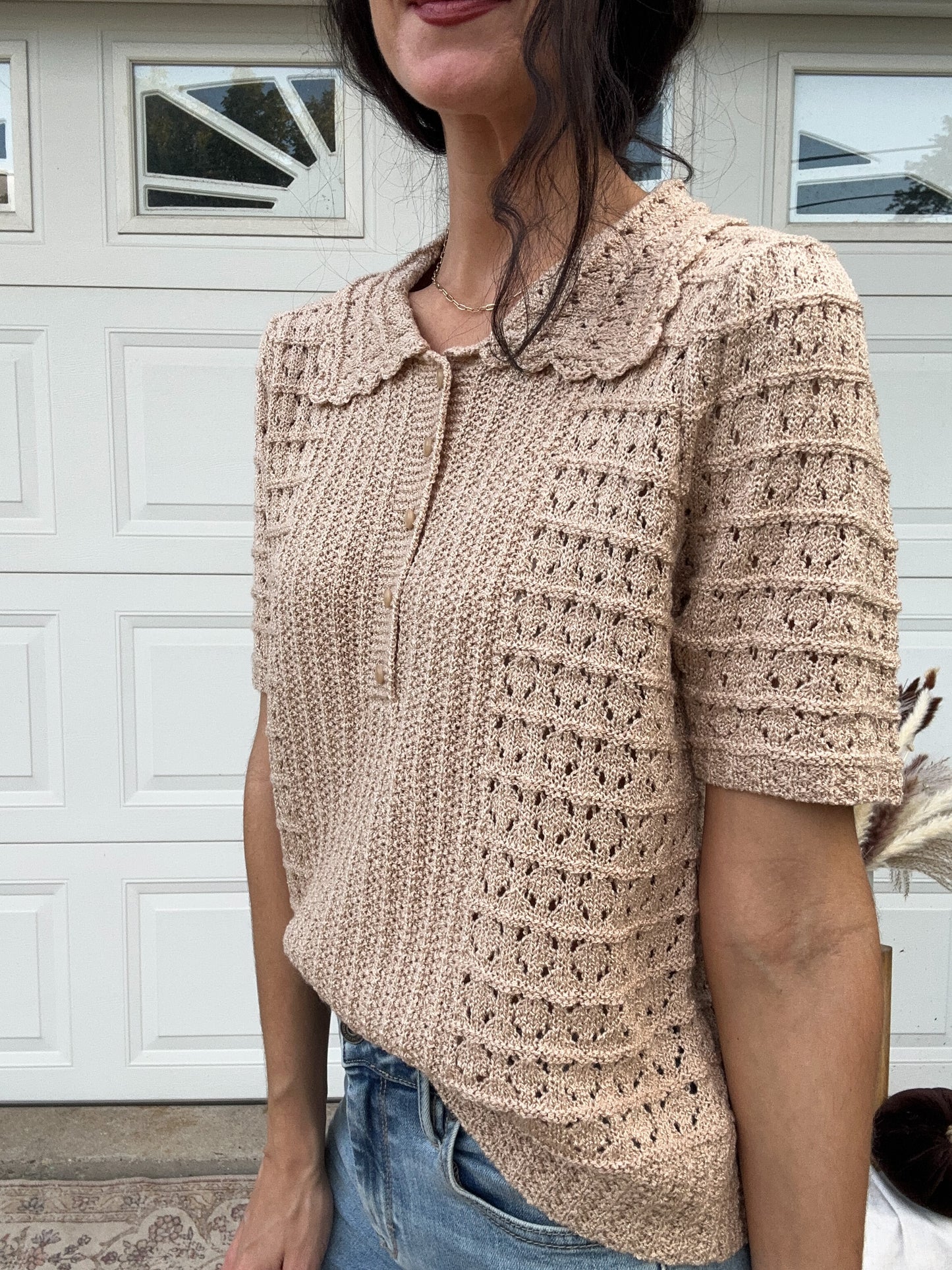 Knitted Polo Top