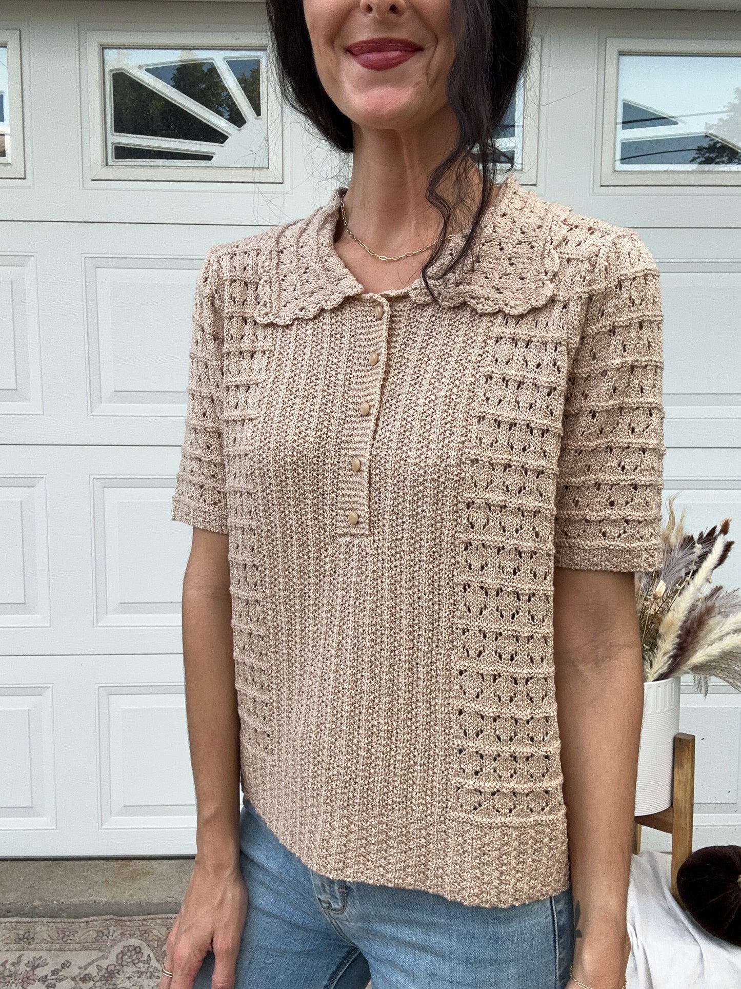 Knitted Polo Top
