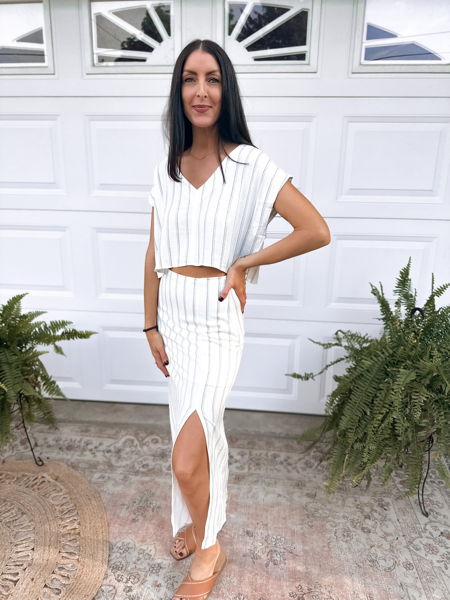 Striped Woven Boxy Top