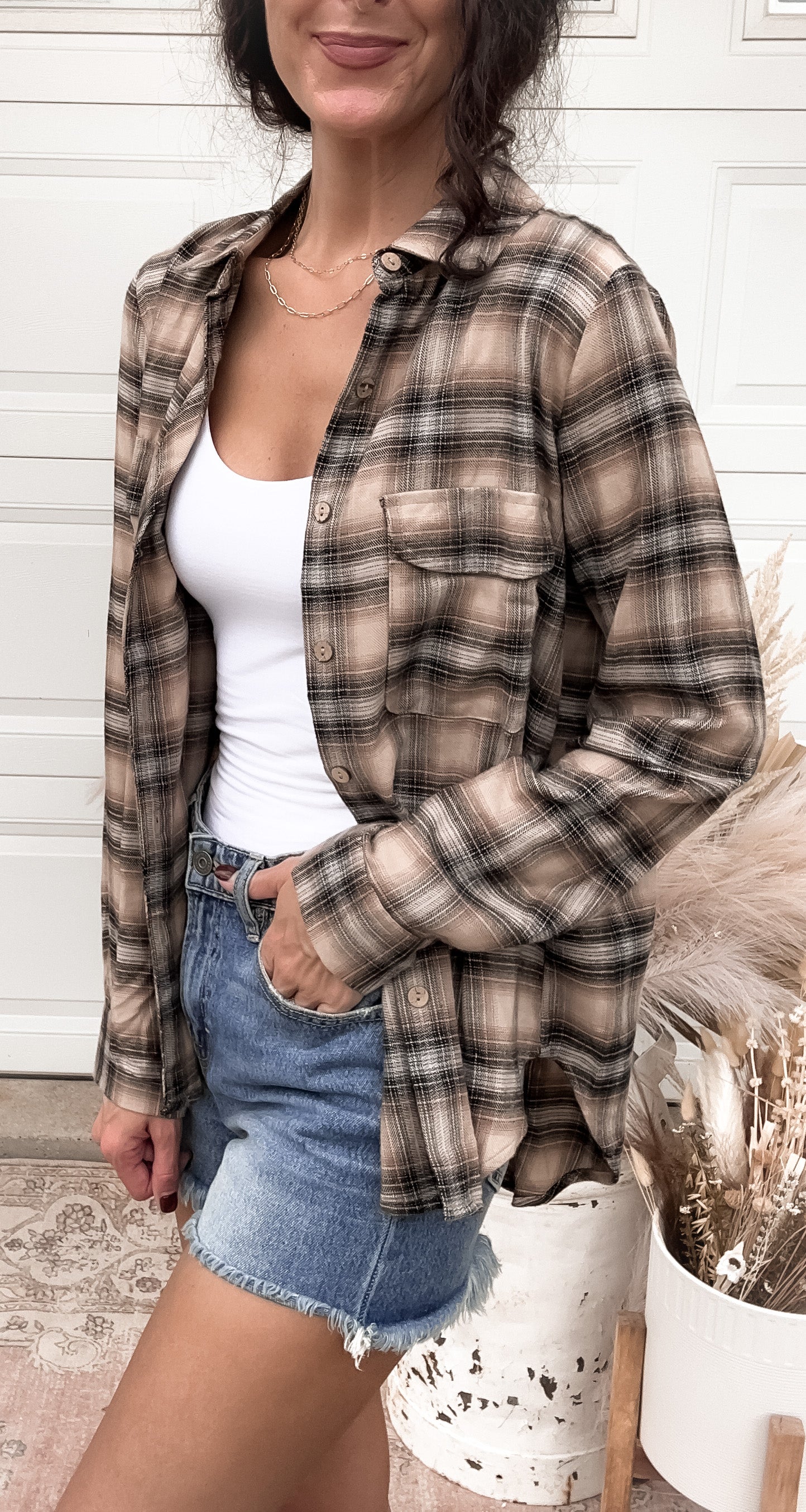 Lightweight Plaid Button Down