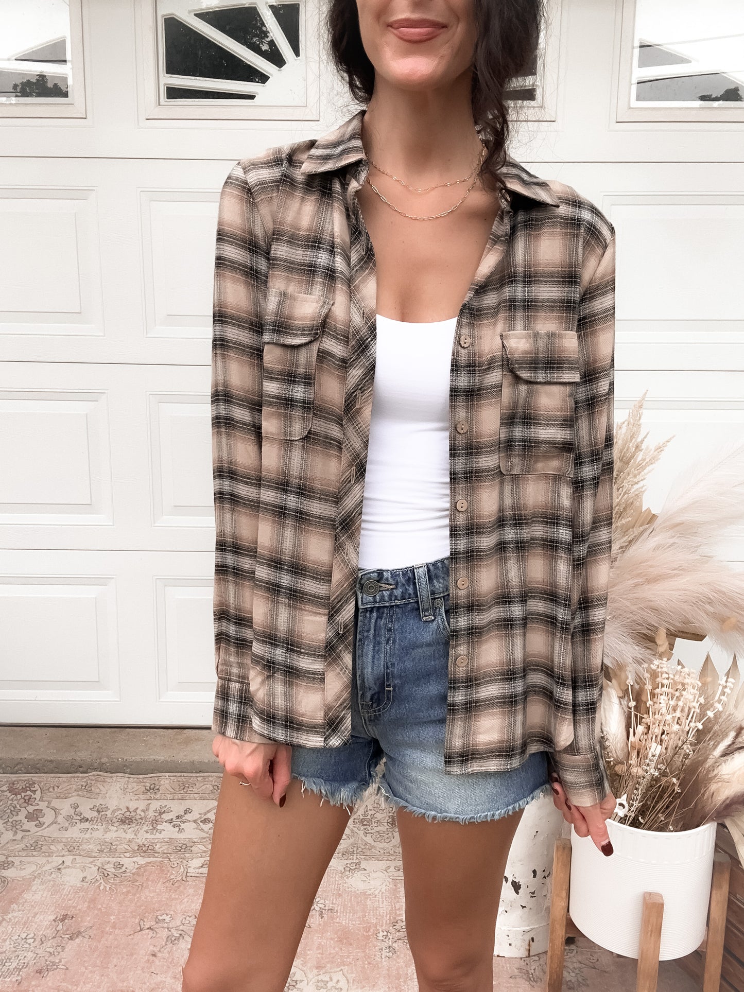 Lightweight Plaid Button Down
