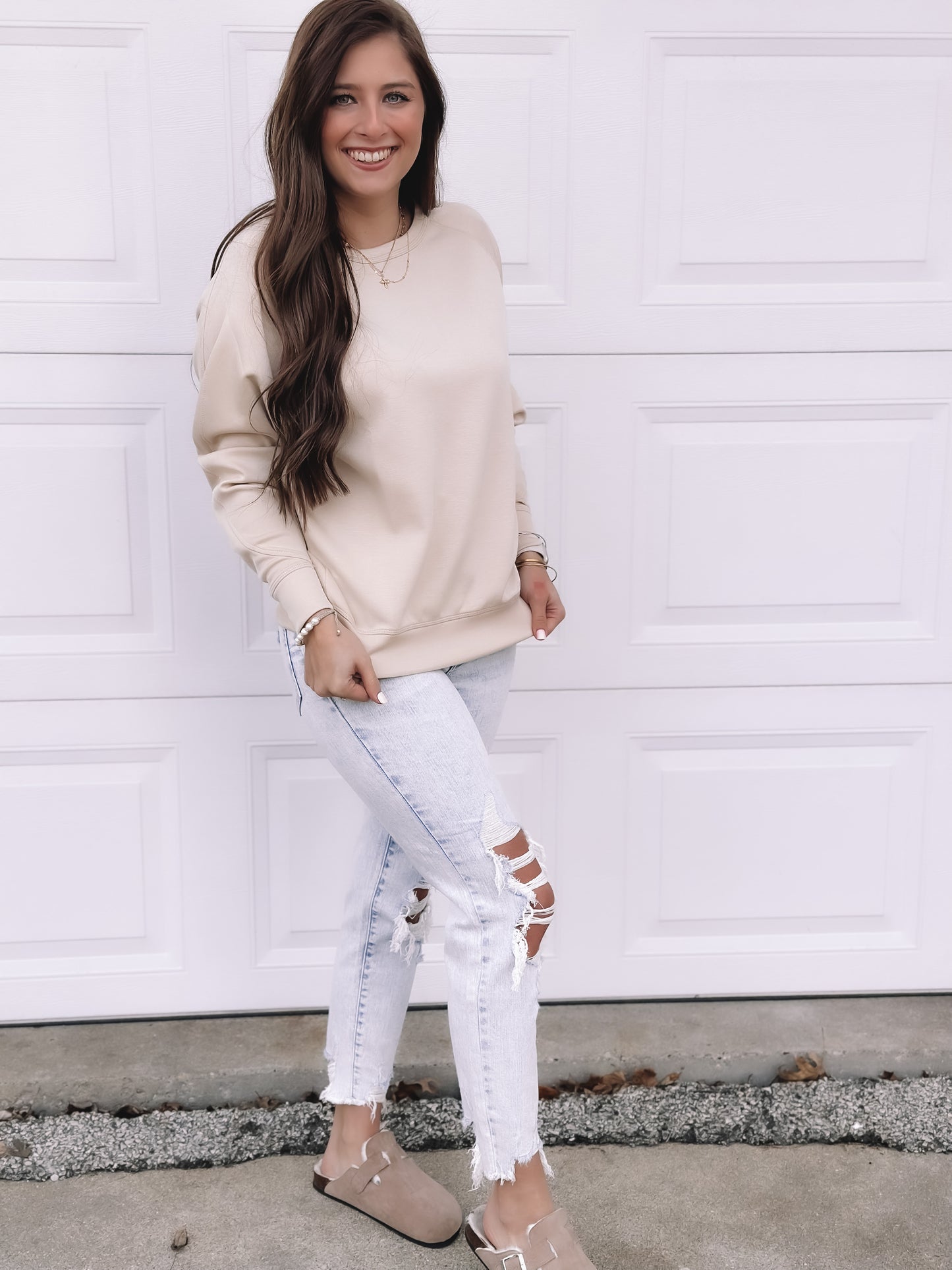 Elevated Crew Neck Pullover - Oatmeal