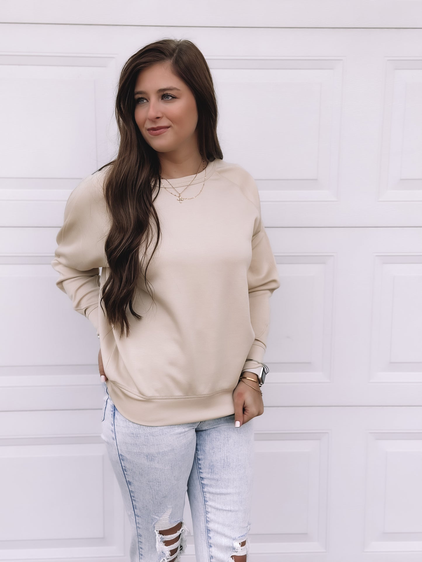 Elevated Crew Neck Pullover - Oatmeal