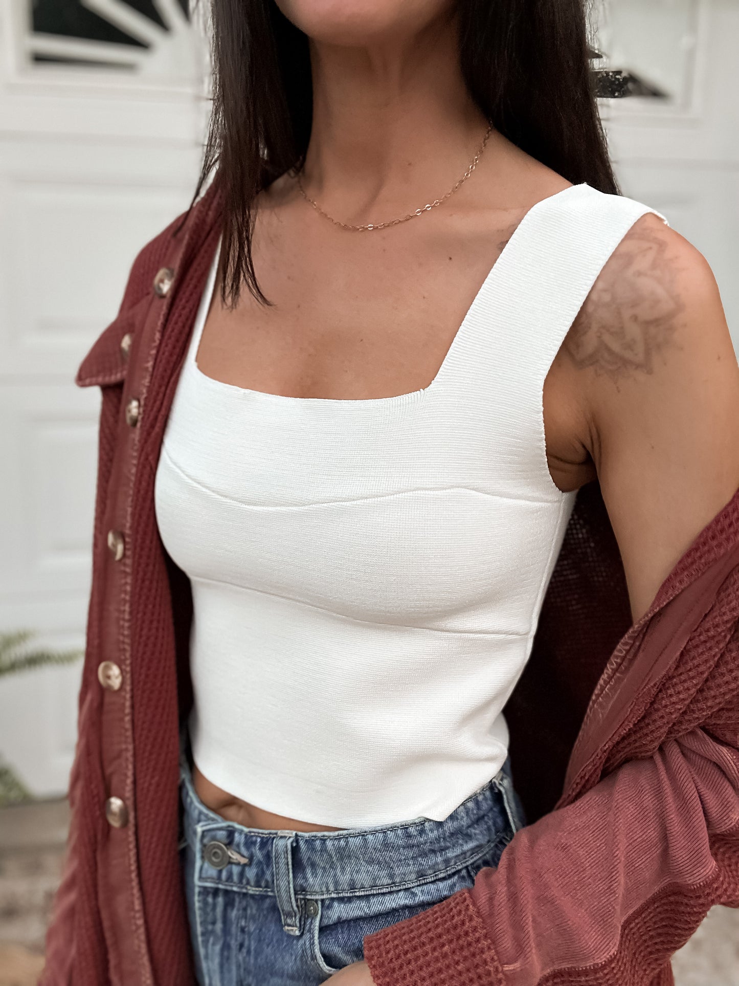 Wide Strap Brami - Cream