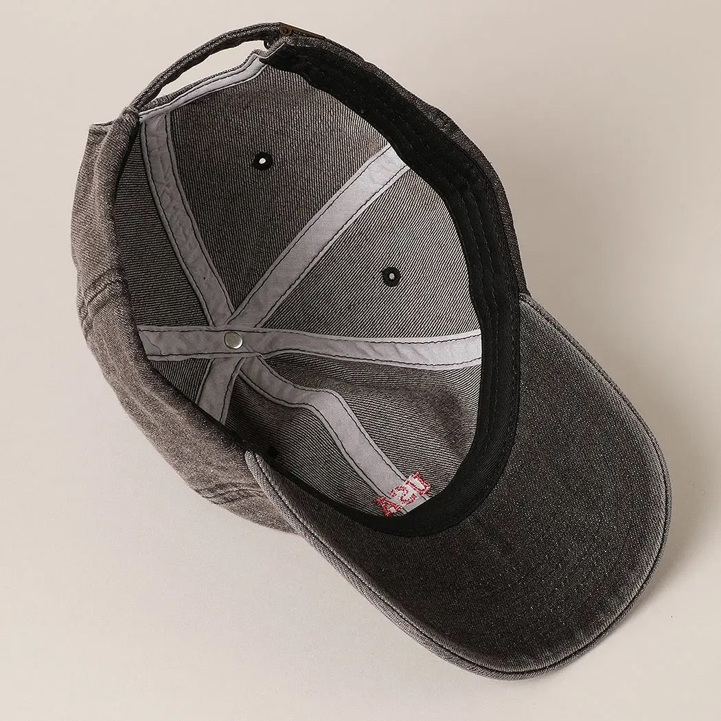 USA Embroidered Hat - Black