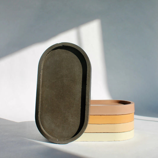 Oval Concrete Tray - Midnight
