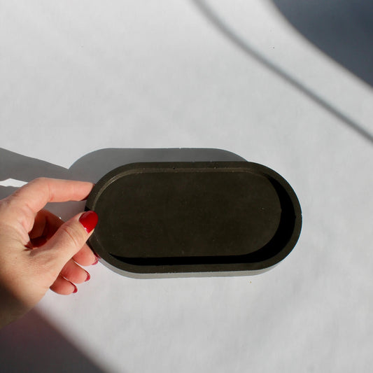 Oval Concrete Tray - Midnight