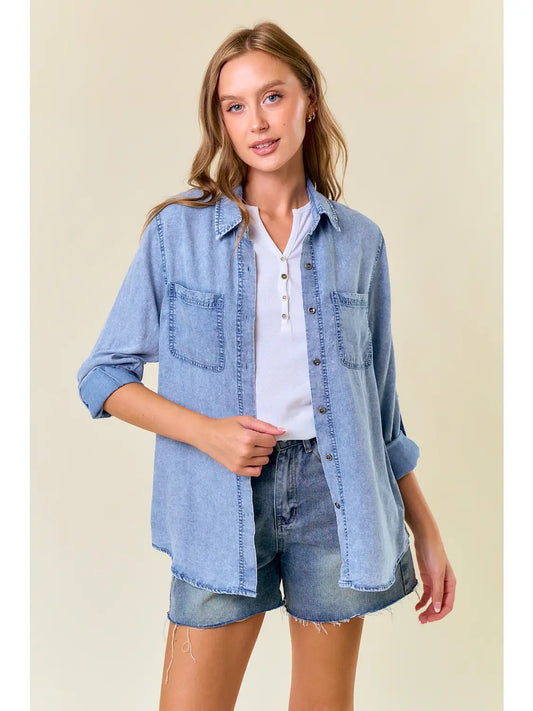 Morgan Lt Denim Chambray Shirt