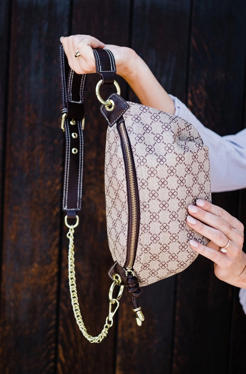Lydia Crossbody - Coffee Flowers