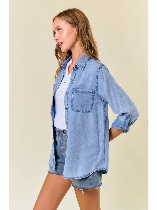 Morgan Lt Denim Chambray Shirt
