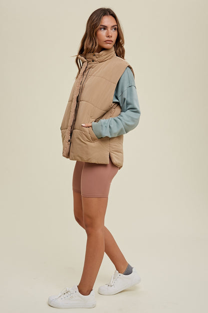 Ryder Puffer Vest - Tan