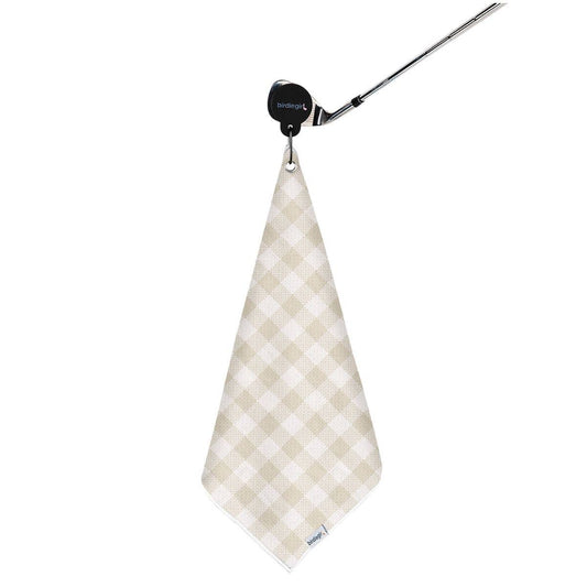 Gingham Neutral Magnetic Golf Towel