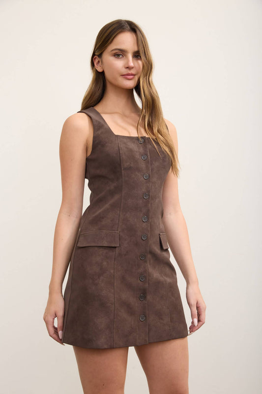 Kennedy Chocolate Suede Dress