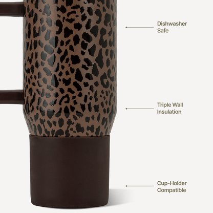 Brown Leopard HydroJug 20 oz Traveler Tumbler