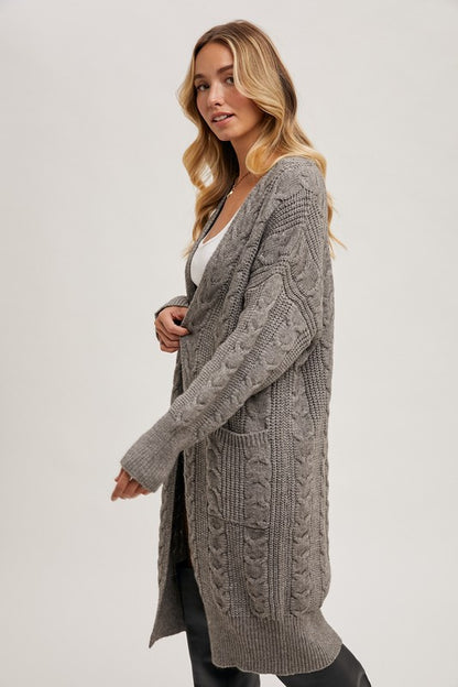 Kennedy Cable Knit Cardigan - Grey