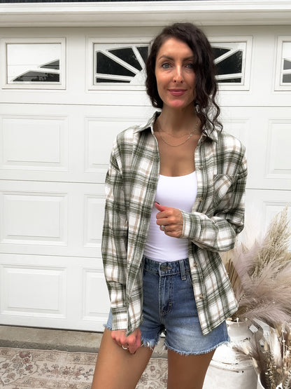 Auggie Olive Button Down