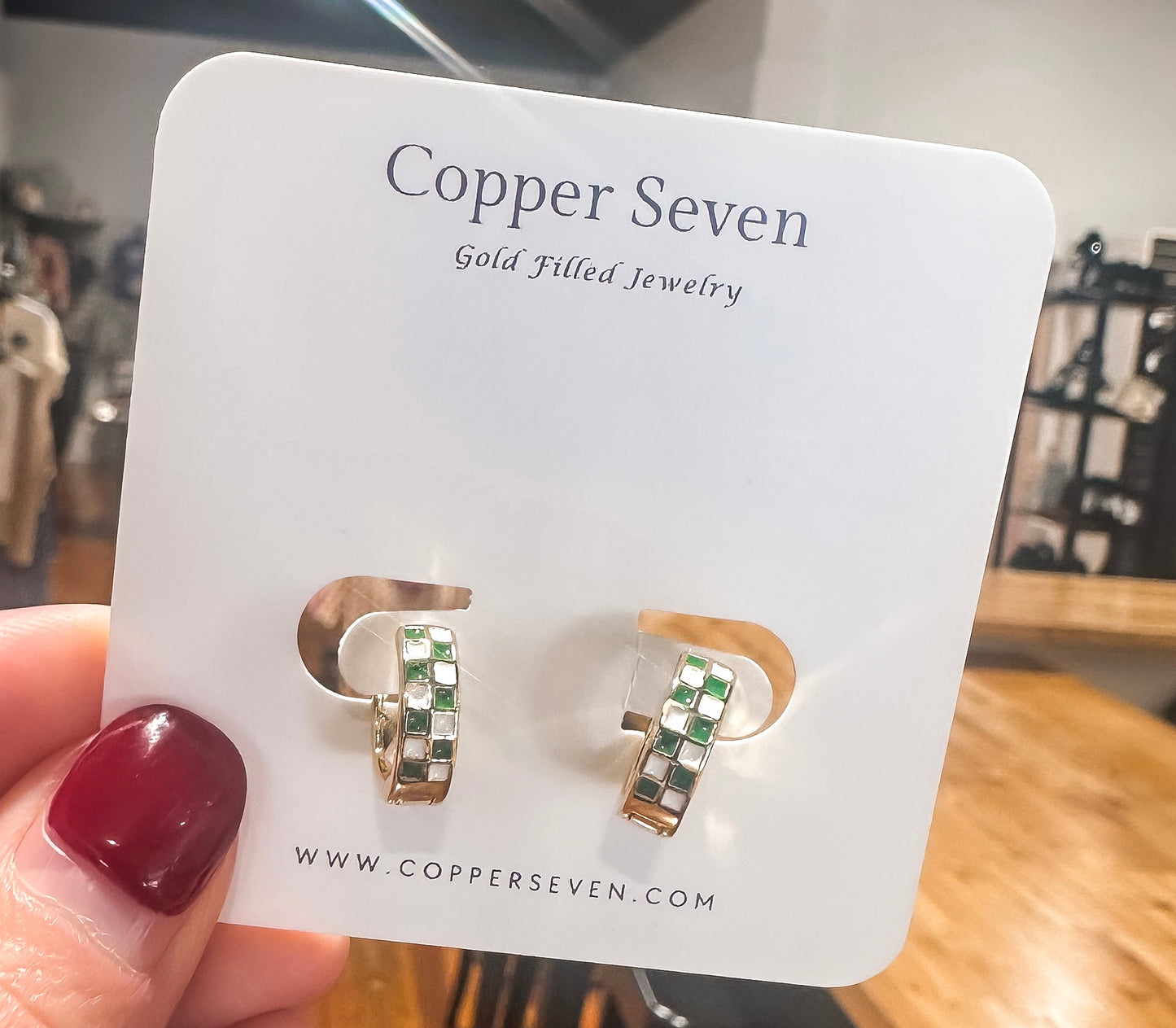 Green & White Checkered Hoops