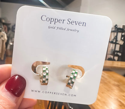 Green & White Checkered Hoops