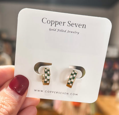 Green & White Checkered Hoops