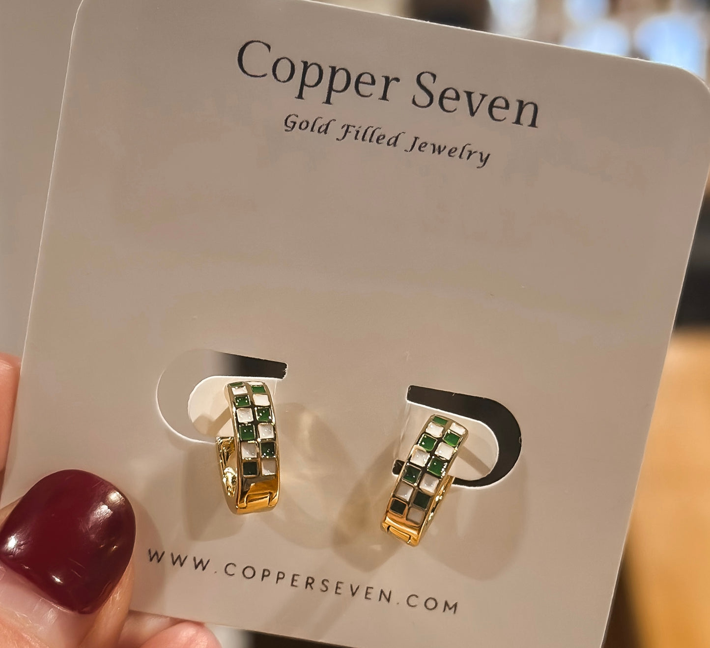 Green & White Checkered Hoops
