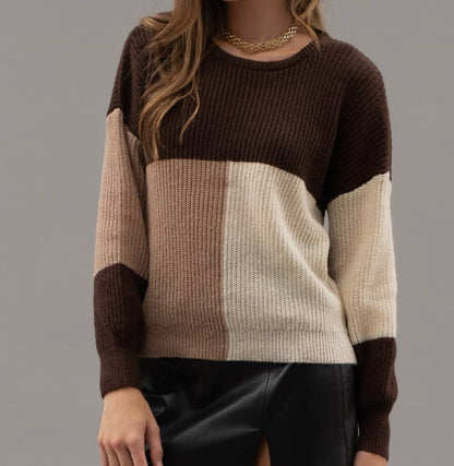 Chocolate Color Block Sweater